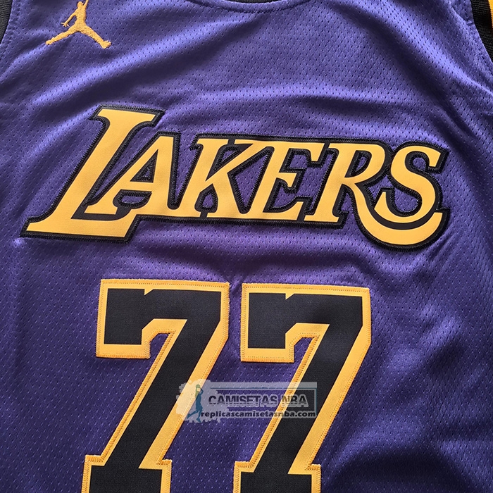 Camiseta Nino Los Angeles Lakers Luka Doncic NO 77 Statement 2024 Violeta